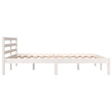 NNEVL Bed Frame Solid Wood Pine White 153x203 cm Queen Size