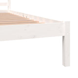 NNEVL Bed Frame Solid Wood Pine White 153x203 cm Queen Size