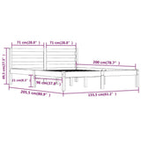 NNEVL Bed Frame Solid Wood Pine White 153x203 cm Queen Size