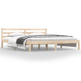 NNEVL Bed Frame Solid Wood Pine 183x203 cm King Size