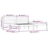 NNEVL Bed Frame Solid Wood Pine 183x203 cm King Size