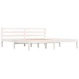 NNEVL Bed Frame Solid Wood Pine 183x203 cm King Size White