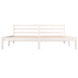 NNEVL Bed Frame Solid Wood Pine 183x203 cm King Size White