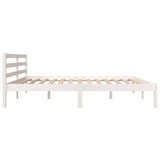 NNEVL Bed Frame Solid Wood Pine 183x203 cm King Size White