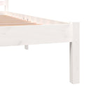 NNEVL Bed Frame Solid Wood Pine 183x203 cm King Size White