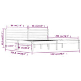 NNEVL Bed Frame Solid Wood Pine 183x203 cm King Size White