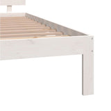 NNEVL Bed Frame White Solid Wood 137x187 cm Double Size