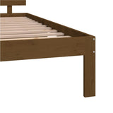 NNEVL Bed Frame Honey Brown Solid Wood 137x187 cm Double Size