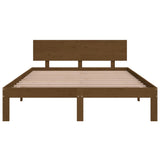 NNEVL Bed Frame Honey Brown Solid Wood 153x203 cm Queen Size