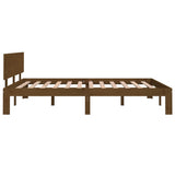 NNEVL Bed Frame Honey Brown Solid Wood 153x203 cm Queen Size