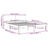 NNEVL Bed Frame Honey Brown Solid Wood 153x203 cm Queen Size