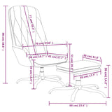 NNEVL Relaxing Chair with Footstool Light Grey Velvet