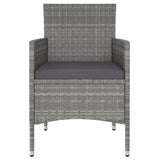 NNEVL 3 Piece Garden Dining Set Poly Rattan Grey