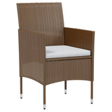 NNEVL 3 Piece Garden Dining Set Poly Rattan Brown