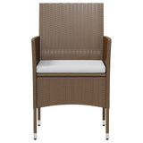 NNEVL 3 Piece Garden Dining Set Poly Rattan Brown