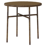 NNEVL 3 Piece Garden Dining Set Poly Rattan Brown