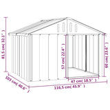 NNEVL Dog House Anthracite 116.5x103x81.5 cm Galvanised Steel