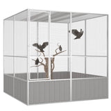NNEVL Bird Cage Grey 213.5x217.5x211.5 cm Galvanised Steel
