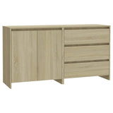 NNEVL 2 Piece Sideboard Sonoma Oak Engineered Wood