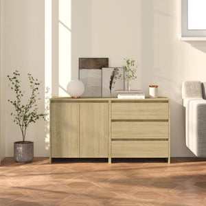 NNEVL 2 Piece Sideboard Sonoma Oak Engineered Wood