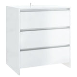 NNEVL 2 Piece Sideboard High Gloss White Engineered Wood