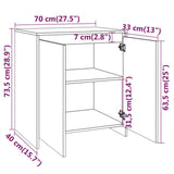 NNEVL 3 Piece Sideboard High Gloss White Engineered Wood
