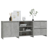 NNEVL 3 Piece Sideboard Concrete Grey Engineered Wood