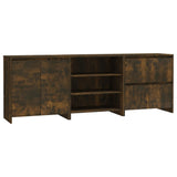 NNEVL 3 Piece Sideboard Smoked Oak Engineered Wood