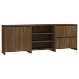 NNEVL 3 Piece Sideboard Brown Oak Engineered Wood