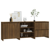 NNEVL 3 Piece Sideboard Brown Oak Engineered Wood
