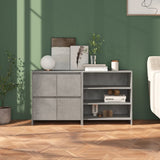 NNEVL 2 Piece Sideboard Concrete Grey Engineered Wood