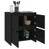 NNEVL Sideboards 2 pcs Black 70x41x75 cm Chipboard