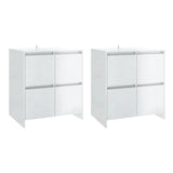 NNEVL Sideboards 2 pcs High Gloss White 70x41x75 cm Chipboard
