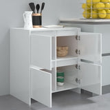 NNEVL Sideboards 2 pcs High Gloss White 70x41x75 cm Chipboard