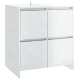 NNEVL Sideboards 2 pcs High Gloss White 70x41x75 cm Chipboard