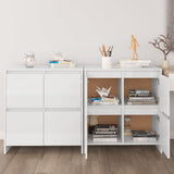 NNEVL Sideboards 2 pcs High Gloss White 70x41x75 cm Chipboard