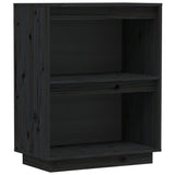 NNEVL Console Cabinet Black 60x34x75 cm Solid Wood Pine