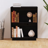 NNEVL Console Cabinet Black 60x34x75 cm Solid Wood Pine