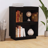 NNEVL Console Cabinet Black 60x34x75 cm Solid Wood Pine