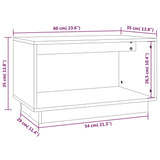 NNEVL TV Cabinet White 60x35x35 cm Solid Wood Pine