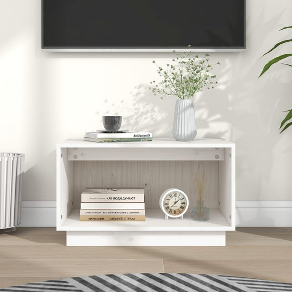 NNEVL TV Cabinet White 60x35x35 cm Solid Wood Pine