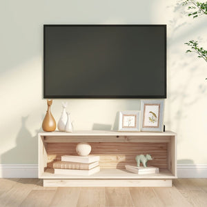 NNEVL TV Cabinet 90x35x35 cm Solid Wood Pine