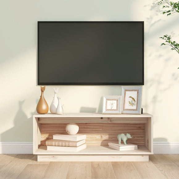 NNEVL TV Cabinet 90x35x35 cm Solid Wood Pine