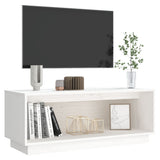NNEVL TV Cabinet White 90x35x35 cm Solid Wood Pine