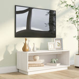 NNEVL TV Cabinet White 90x35x35 cm Solid Wood Pine