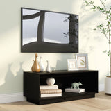 NNEVL TV Cabinet Black 90x35x35 cm Solid Wood Pine