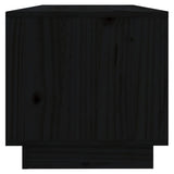 NNEVL TV Cabinet Black 90x35x35 cm Solid Wood Pine