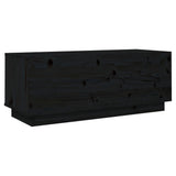 NNEVL TV Cabinet Black 90x35x35 cm Solid Wood Pine