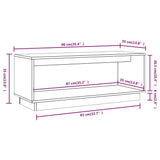 NNEVL TV Cabinet Black 90x35x35 cm Solid Wood Pine