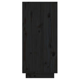 NNEVL Console Cabinet Black 60x34x75 cm Solid Wood Pine